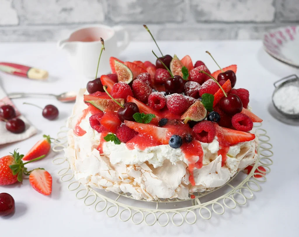 Air Fryer Vanilla Berry Pavlova