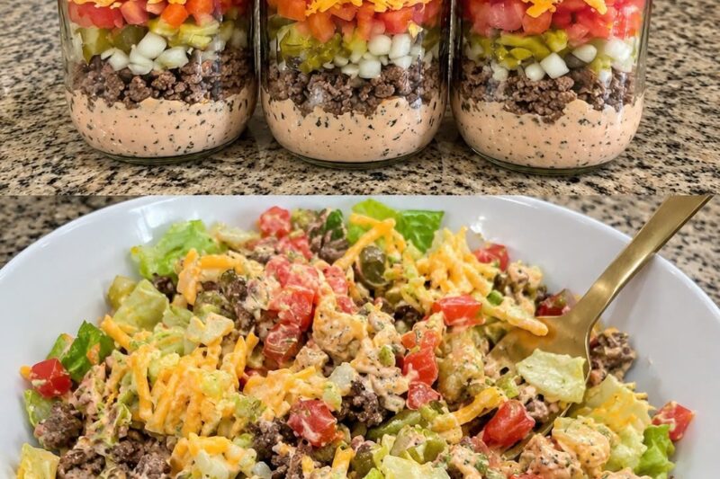 Healthy Big Mac Salad Recipe – High-Protein Low-Carb Burger Bowl
