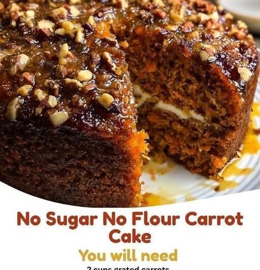 Healthy Flourless Carrot Cake with No Added Sugar