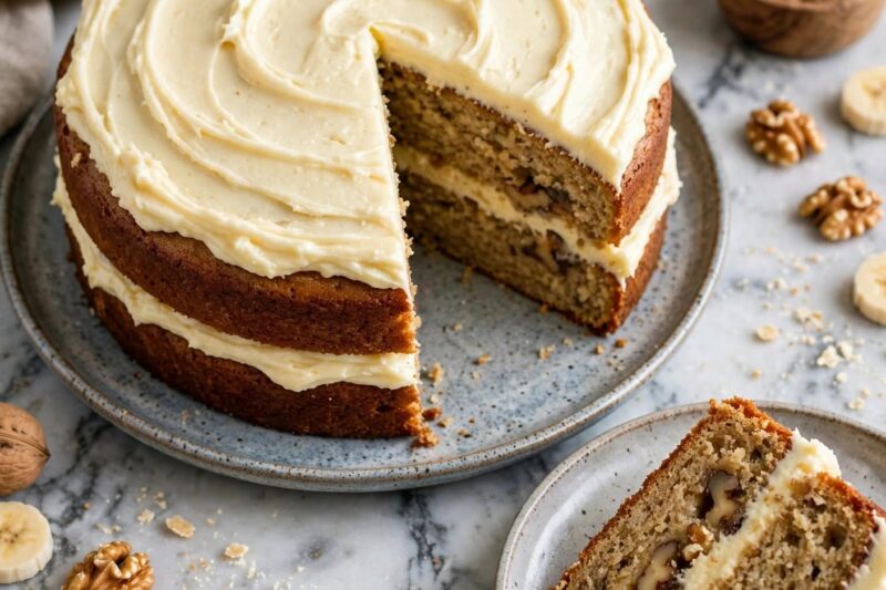 Sugar-Free Keto Banana Walnut Cake for a Delicious Low-Carb Dessert