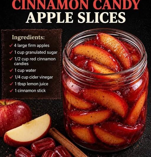 Easy Cinnamon Candy Apple Slices with Red Hot Cinnamon Candies