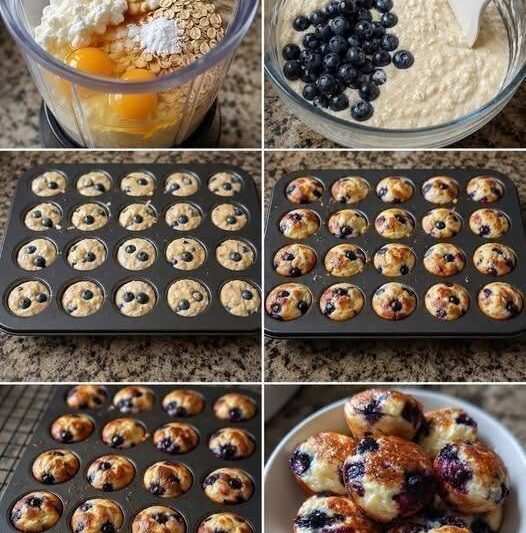 Easy High-Protein Blueberry Cottage Cheese Pancake Bites (Low-Carb)