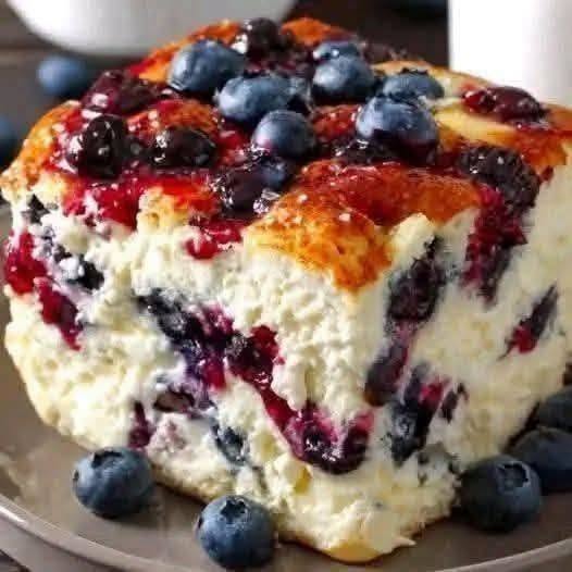 High Protein Blueberry Cheesecake Breakfast Bake (Keto & Low Carb)