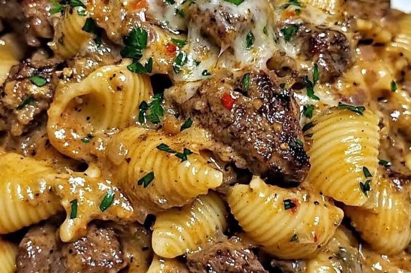 Low-Carb Creamy Paprika Steak Stuffed Shells (High-Protein Meal)